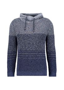 RAGMAN , Damen , Rundhalspullover , Blau-Melange-171 , 50 , 50 , Maseltov-Kragen