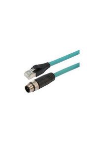 L-Com TRG, 2 m, Green M12 Male to Male RJ45 Male, Aluminium/Polyester Foil Thermoplastic Sheath, CAT5e, 2m, Groen - TRG504-T4T-2M
