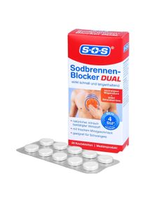 SOS, Bodylotion, Heartburn Blocker Dual: Fast and Long-Lasting Heartburn Tablets 20 Chewable Tablets