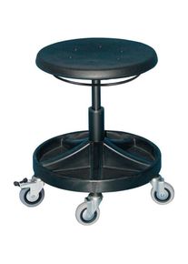 Lotz, B&uuml;rostuhl, Drehhocker mit Rollen PU-Schaum schwarz Sitzh&ouml;henverstellung 400-530 mm (40 - 53 cm)