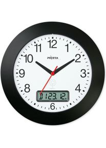 Peweta, Wanduhr, Funkwanduhr weiss schwarz Kunststoff, &Oslash; 30,0 cm (30 cm)