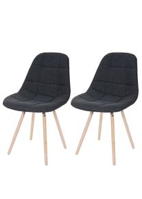 2er-Set Esszimmerstuhl HWC-A60 II, Stuhl K&uuml;chenstuhl, Retro 50er Jahre Design ~ Stoff/Textil dunkelgrau
