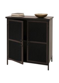 Apothekerkommode HWC-O79, Schrank Highboard Stauf&auml;cher, Vintage Shabby-Look 94x80x35cm, Metalloptik