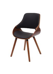 Esszimmerstuhl HWC-D23, K&uuml;chenstuhl Stuhl, Retro-Design ~ Kunstleder schwarz