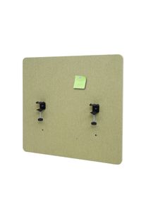 Akustik-Tischtrennwand HWC-G75, B&uuml;ro-Sichtschutz Schreibtisch Pinnwand, doppelwandig Stoff/Textil ~ 60x65cm gr&uuml;n