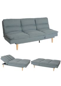 Schlafsofa HWC-M79, G&auml;stebett Schlafcouch Couch Sofa, Schlaffunktion Liegefl&auml;che 180x110cm ~ Stoff/Textil blau-grau