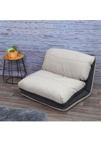 Schlafsessel HWC-E68, Schlafsofa Funktionssessel Klappsessel Relaxsessel, Stoff/Textil ~ dunkelgrau/hellgrau