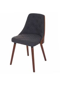 Esszimmerstuhl HWC-A75, Besucherstuhl K&uuml;chenstuhl, Walnuss-Optik Bugholz MVG-zertifiziert ~ Stoff/Textil grau