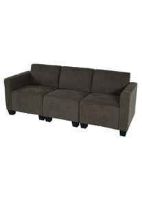 Modular 3-Sitzer Sofa Couch Lyon, Stoff/Textil ~ braun