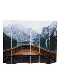 Foto-Paravent HWC-A83, Raumteiler Trennwand Sichtschutz, MVG-zertifiziert ~ 180x244cm Boot