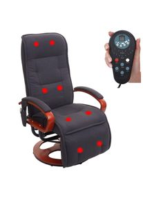 Relaxliege ARLES II, Relaxsessel Massagesessel, MIT Massage Stoff/Textil ~ dunkelgrau
