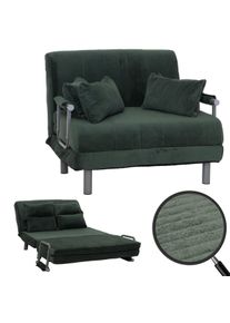 Schlafsessel HWC-K29, Klappsessel Schlafsofa Gästebett, Liegefläche 190x100cm, Stoff Cord (330g/m²) ~ grün