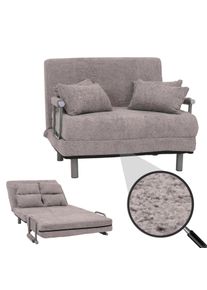 Schlafsessel HWC-K29, Klappsessel Schlafsofa G&auml;stebett, Liegefl&auml;che 190x100cm, Stoff Boucl&eacute; (500g/m&sup2;) ~ dunkelgrau