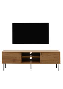 TV-Rack HWC-N78, Lowboard TV-Schrank, skandinavischer Stil Metall Holz Melamin MVG 50x150x40cm ~ natur