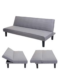 Schlafsofa HWC-J17, Couch Klappsofa G&auml;stebett Bettsofa, Schlaffunktion Stoff/Textil 165cm ~ grau