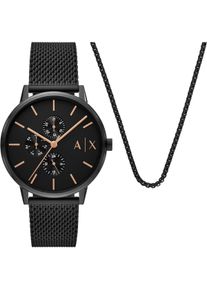 Armani Exchange, Armbanduhr, Uhren-Set, Schwarz, (Geschenkset, 42 mm)