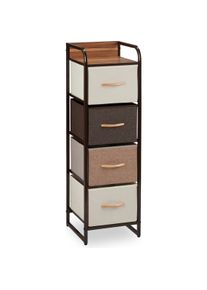 Relaxdays, Kommode + Sideboard, Schubladenschrank (31.50 x 31.50 x 99.50 cm)