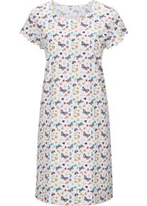 wäschepur Damer Nattlinnen vit-med tryck + papaya Größe 40/42