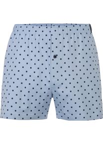 Herr Boxershorts blå-med tryck + marin-rutig Größe 12