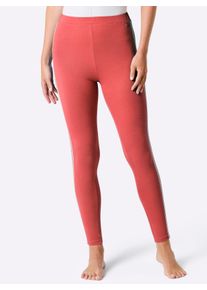 feel good Dames Legging in grapefruit ,maat 36/38, Witt, 95% Katoen, 5% Elastan