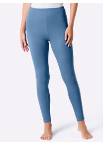 feel good Dames Legging in middenblauw ,maat 36/38, Witt, 95% Katoen, 5% Elastan