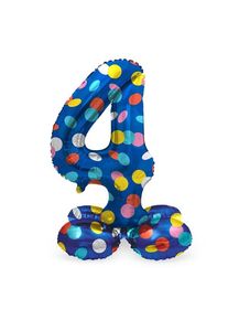 Folat BV - Standing Foil Balloon Colorful Dots Number 4 - 72cm