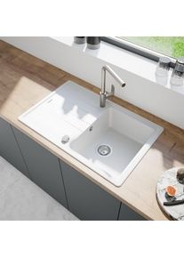 evineo line 350 Évier de cuisine avec surface de dépose latérale l: 78 P: 50 cm, ELD100SWE,