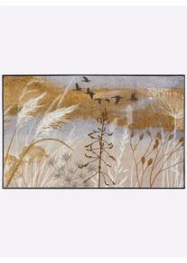 wash+dry by Kleen-Tex unisex Voetmat in naturel/grijs ,maat 40x60 cm - rechthoekig, Witt, 100% Polyamide. Achterzijde: 100% Elastiek