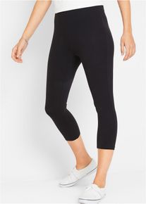 bonprix Legginsy rybaczki z wygodnym paskiem, czarny, 44/46