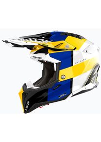 Airoh Aviator 3 Monarch, kask motocrossowy , kolor: Niebieski/Żółty/Biały/Czarny , rozmiar: L