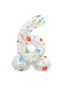 Folat BV - Standing Foil Balloon Joyful Party Number 6 -72cm