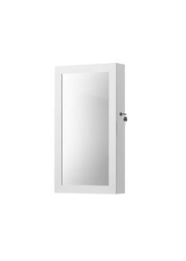 Songmics Falra szerelhető ékszerdoboz tükörrel és zárral 67 cm fehér