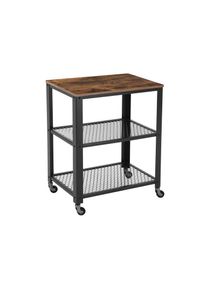 VASAGLE Kerekes kocsi 60 × 40 × 78 cm barna/fekete