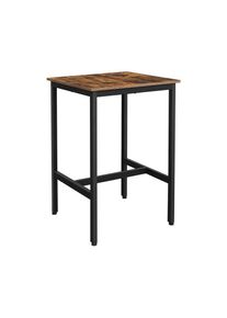 VASAGLE Bárasztal ipari 60×60×90 cm fém váz barna