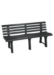 Gartenbank, Anthrazit, Kunststoff, 145x74x49 cm, Made in Italy, Gartenm&ouml;bel, Gartenb&auml;nke, Gartenb&auml;nke