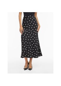 Vila , Damen , Maxirock &raquo;VIELLETTE HW LONG SKIRT - NOOS&laquo; , Black AOP:SNOW WHITE DOTS , 34 , 34 , Langer Satinrock mit hoher Taille von Vila