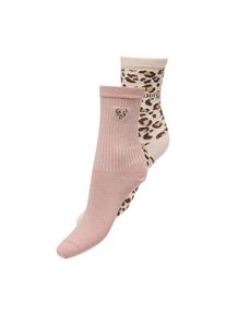 Only , Damen , Freizeitsocken »ONLOLIVIA LEO 2-PACK SOCK ACC NOOS« Packung, 2 Paar tlg. , Misty Rose Detail:GOLD LUREX + LEOPARD , Socken im Set...