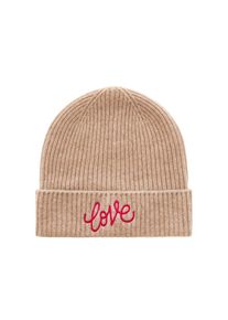 Zwillingsherz, Damen, Beanie &raquo;Beanie mit Love Stickerei&laquo; Packung, mit dekorativer Stickerei, mittelbeige, mittelbeige, Damen-M&uuml;tze von Zwillingsherz