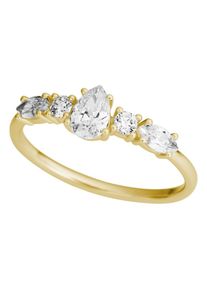 Firetti, Damen, Fingerring &raquo;Schmuck Geschenk Gold 375 Damenring Goldring Fantasie&laquo; mit Zirkonia (synth.), gelbgoldfarben-kristallwei&szlig;, gelbgoldfarben-