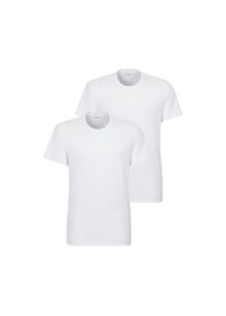 BOSS, Herren, Rundhalsshirt &raquo;TShirtRN 2P Comfort&laquo; Packung, 2er Pack, 2 Stk. mit Ton-in-Ton Logo-Schriftzug, White100, S (48), White100, 2er Pack 