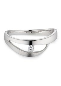 Bruno Banani , Jugendliche,Damen , Silberring »Schmuck Geschenk« mit Zirkonia (synth.) , silberfarben-kristallweiß , 56 , Eleganter Damenring von...