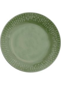 Aida Life in Colour - Confetti - Olive pasta plate w/relief porcelain (13404), Teller, Grün
