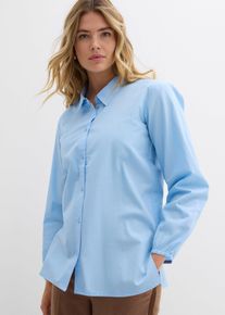 bonprix Femei Bluză oversize 100% din bumbac, albastru, 42