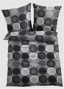 Parure de lit en coton m&eacute;lang&eacute; - gris - taille 135x200 cm avec coton - bonprix