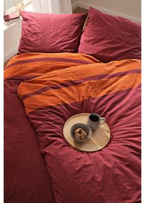 Parure de lit effet lin - rouge - taille 200x200 cm - 100% coton - bonprix