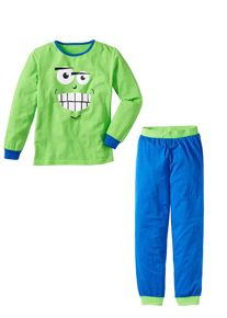 Pyjama doux (ens. 2 pces) - vert - taille 104/110 avec coton - bonprix
