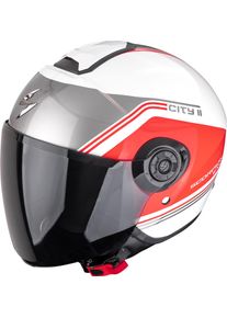 Scorpion EXO-City II Vita, open face helmet , color: White/Red/Silver , size: L