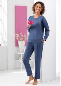 feel good Dames Huispak in donkerblauw gem&ecirc;leerd ,maat 36/38, Witt, 60% Katoen, 40% Polyester