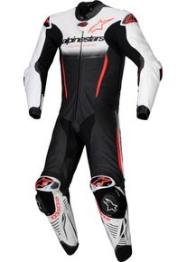 Alpinestars GP-R7, combinaison en cuir 1pcs. , couleur: Blanc/Noir/Rouge N&eacute;on , taille: 58