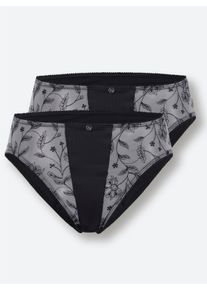 w&auml;schepur Damen Jazzpants mit Mesh-Einsatz in schwarz-elfenbein ,Gr&ouml;&szlig;e 36/38, Witt, 82% Polyamid, 18% Elasthan